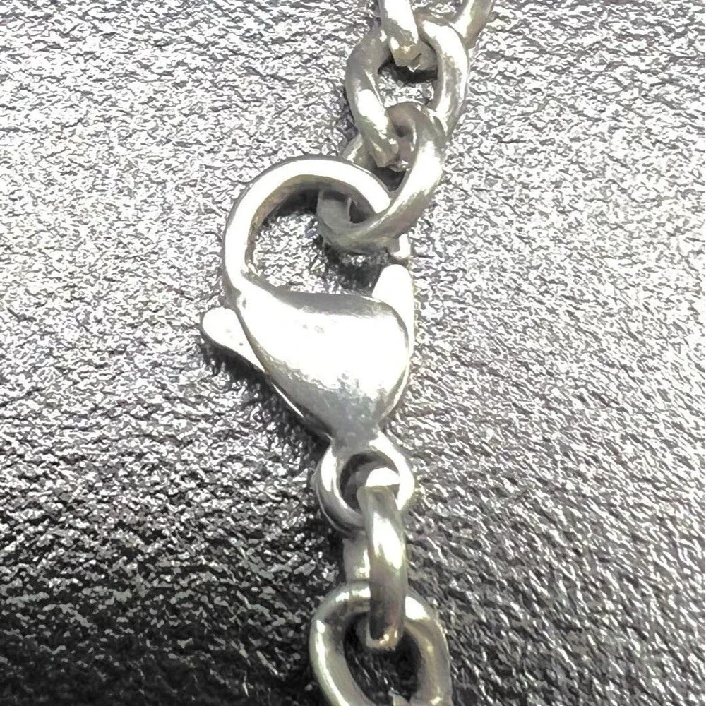 Cross Necklace- Black & Silver Tone 24” Chain- Lobster Claw Clasp